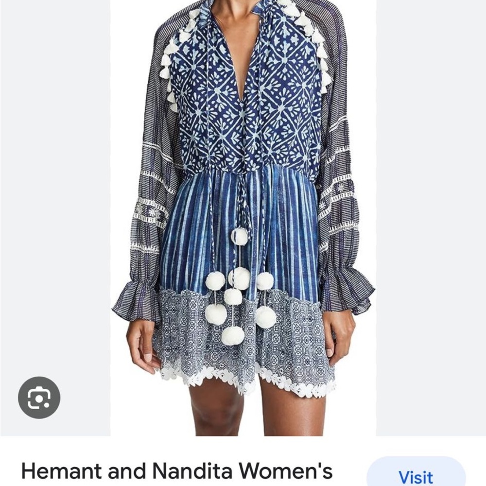 Hemant and Nandita blue tassel dress - Picture 3 of 4